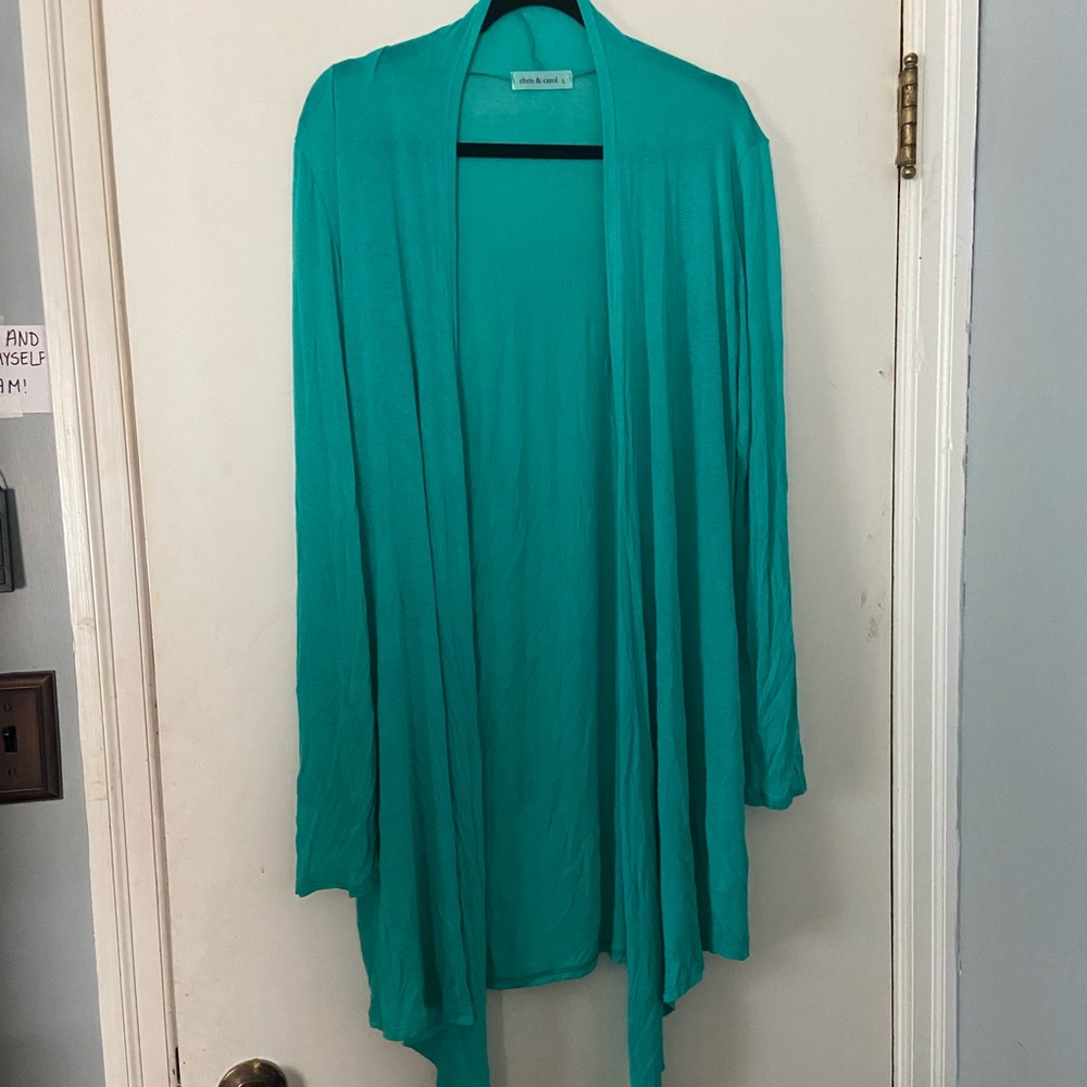 Teal cardigan